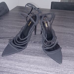 Fashion Nova- Black Strappy Heels - W Sz 11 M